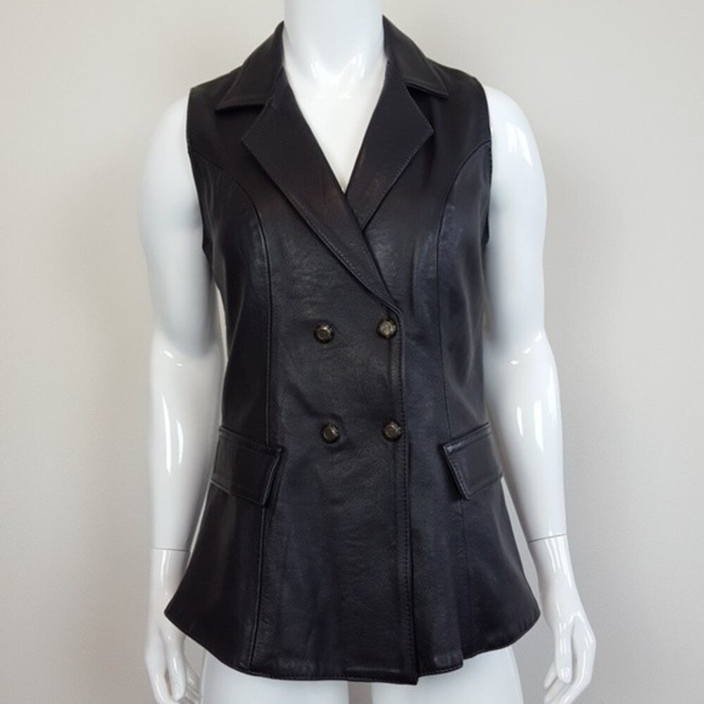 Vintage Born Black Leather Vest